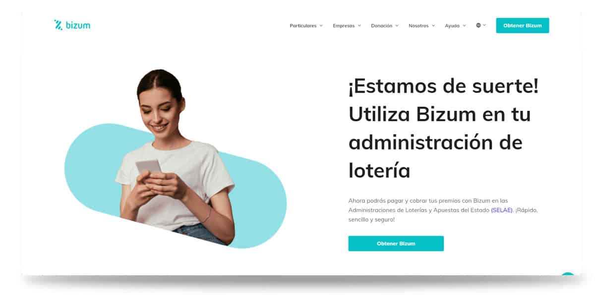 Así se ve el sitio web de Bizum