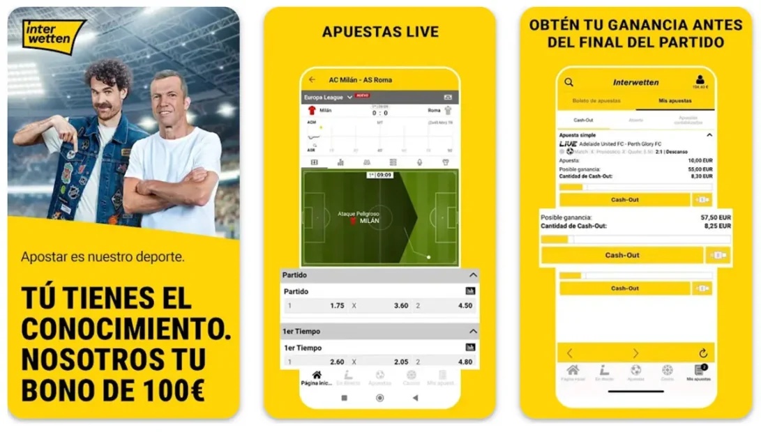 Captura de pantalla: Interwetten aplicación en Google Play Store