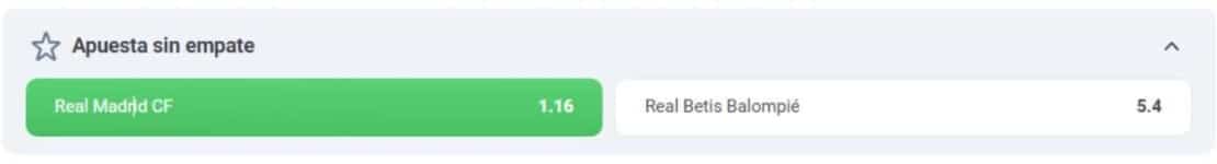 apuesta sin empate ejemplo