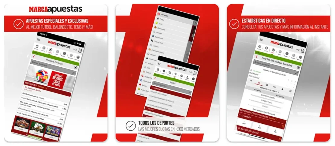 Captura de pantalla: MarcaApuestas aplicación en Google Play Store