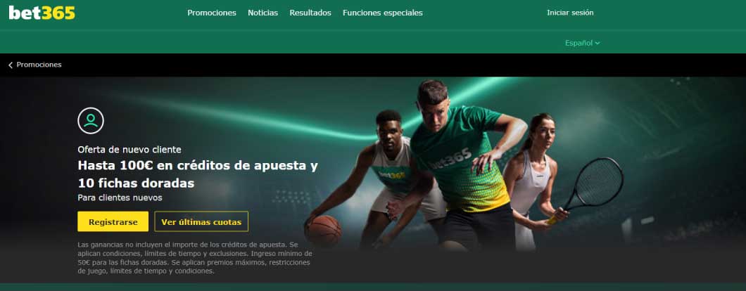 Bono de bienvenida bet365
