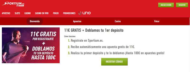 Bono de bienvenida Sportium