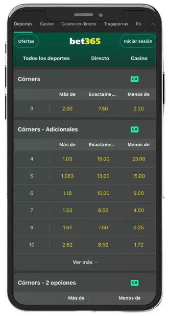 bet365 apuestas corners