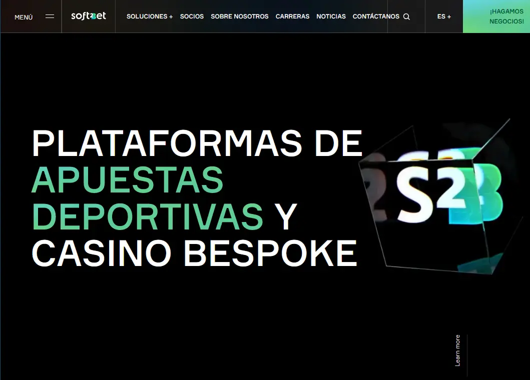 Captura de pantalla del sitio web soft2bet