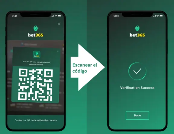código QR del autenticador de bet365