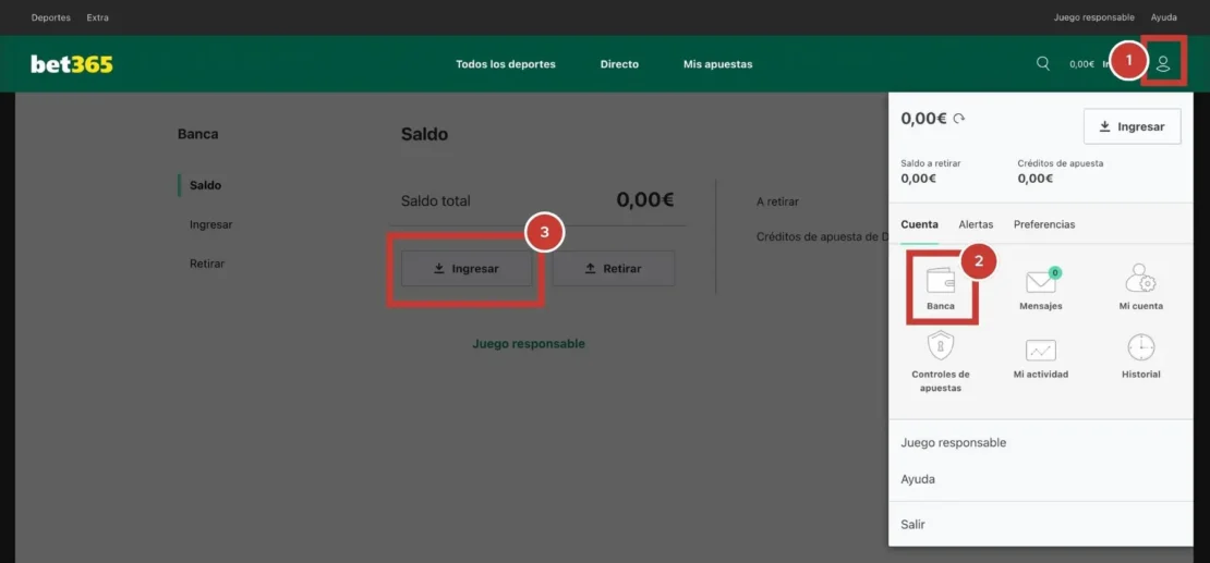 instrucciones como retirar dinero bet365