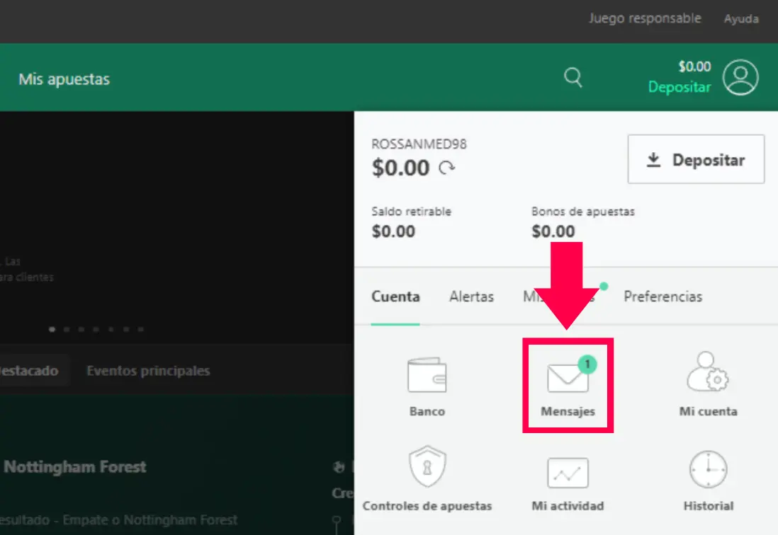 Contacto con el problema Bet365 ha cargado dinero en la cuenta del jugador.