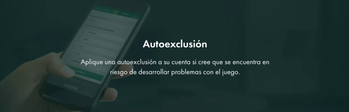 Captura de pantalla autoexclusión Bet365