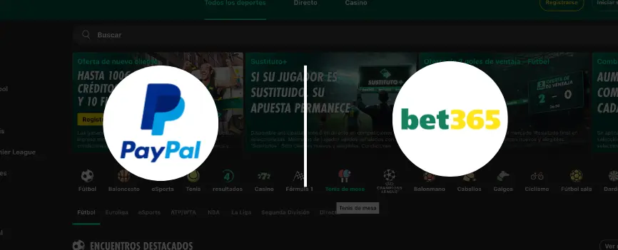 paypal en bet365