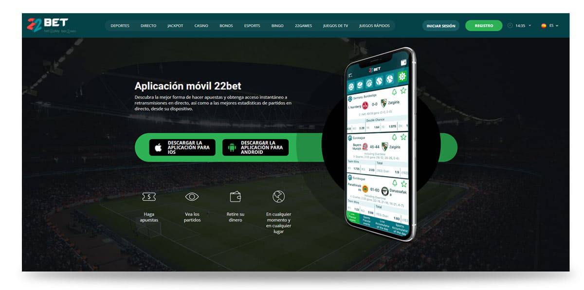 Tienda de aplicaciones 22bet