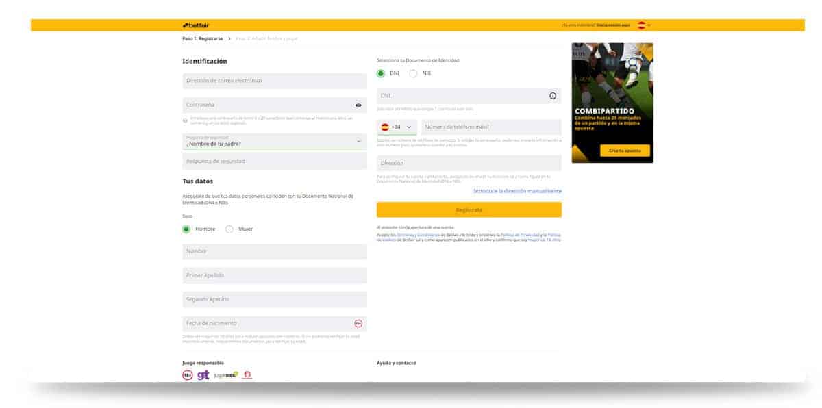 betfair registro