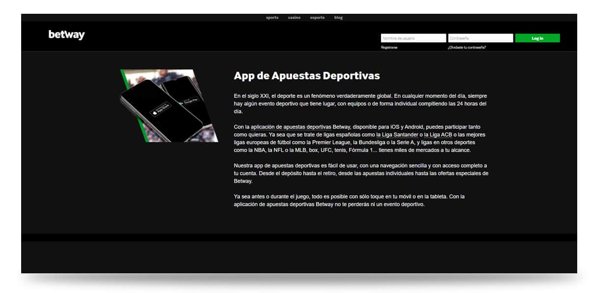 Tienda de aplicaciones betway