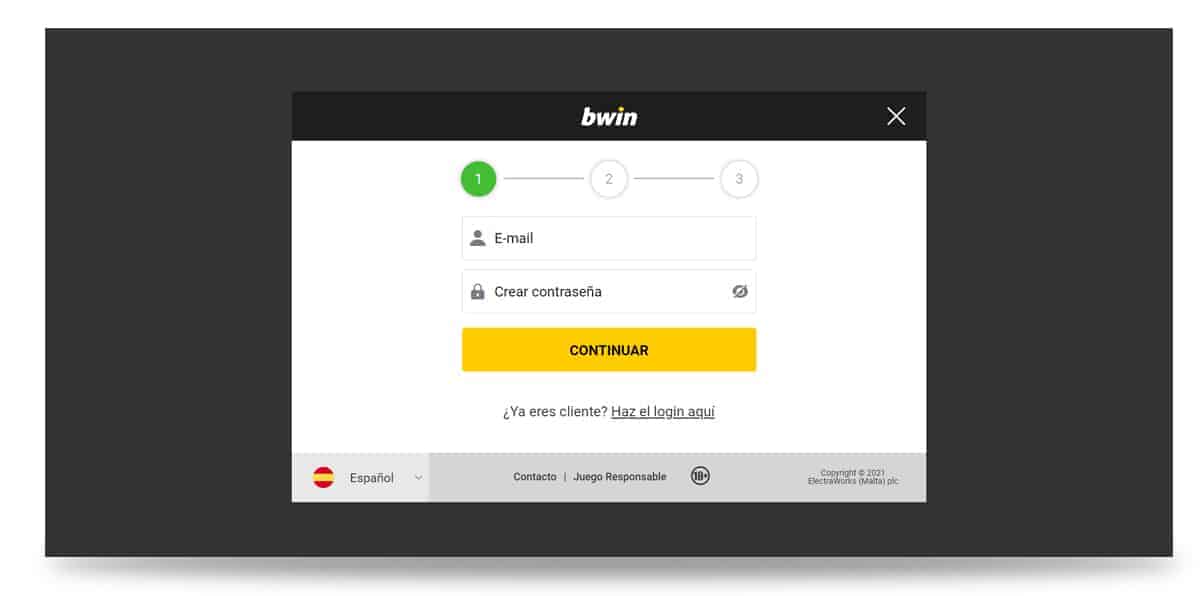 bwin registro