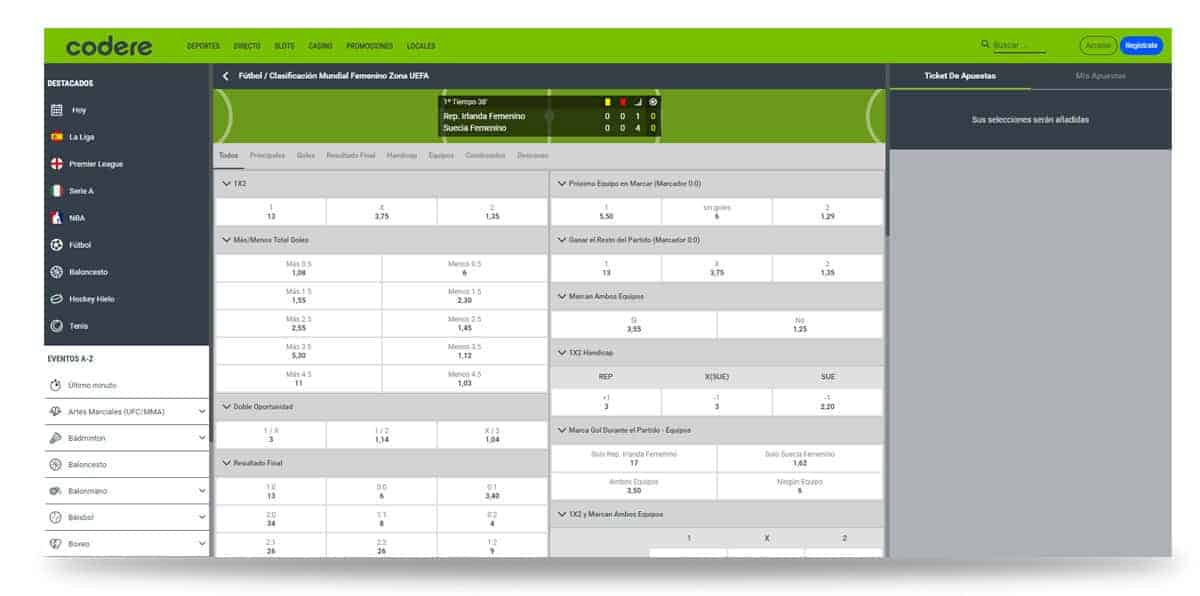 codere apuesta en vivo