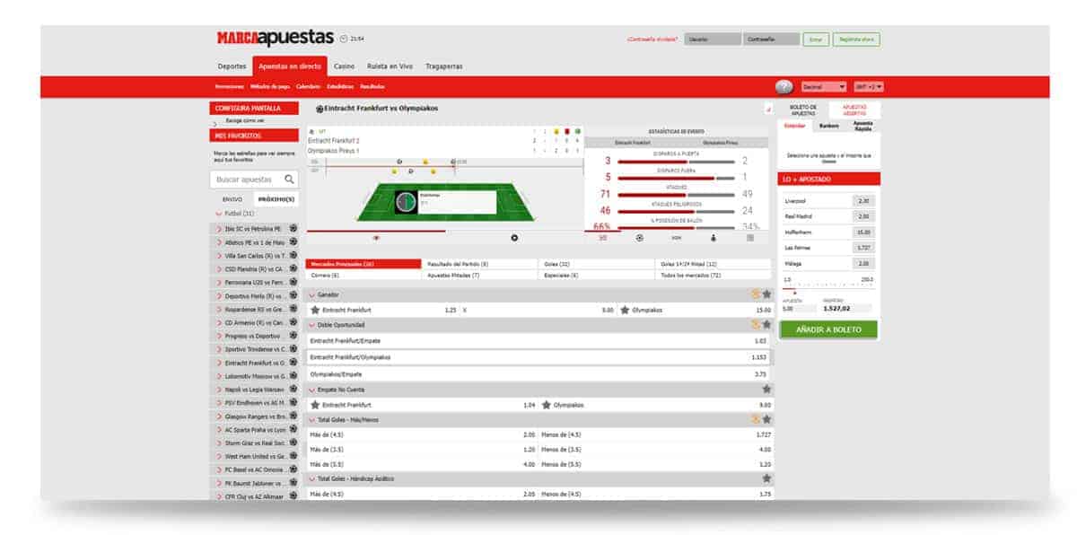 Marca apuesta en vivo