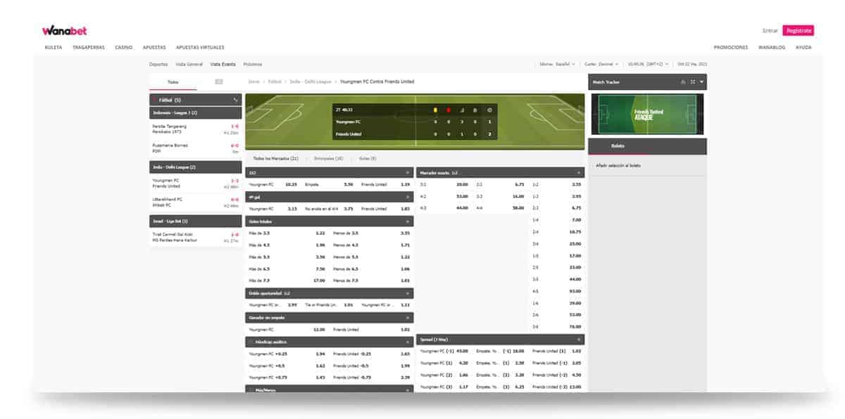 Wanabet apuesta en vivo