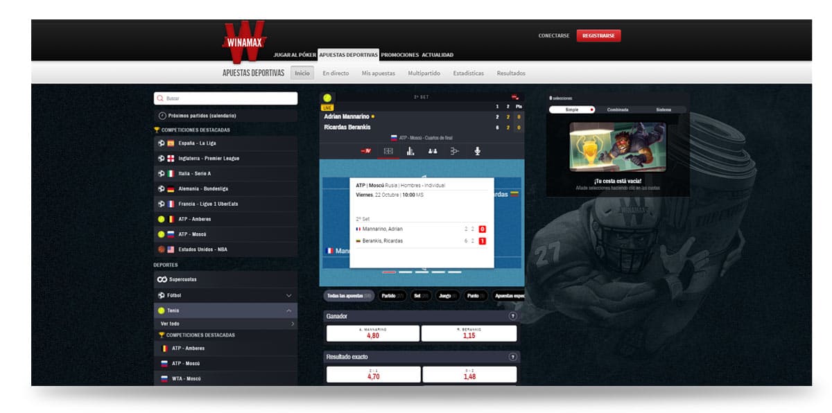 winamax apuesta en vivo